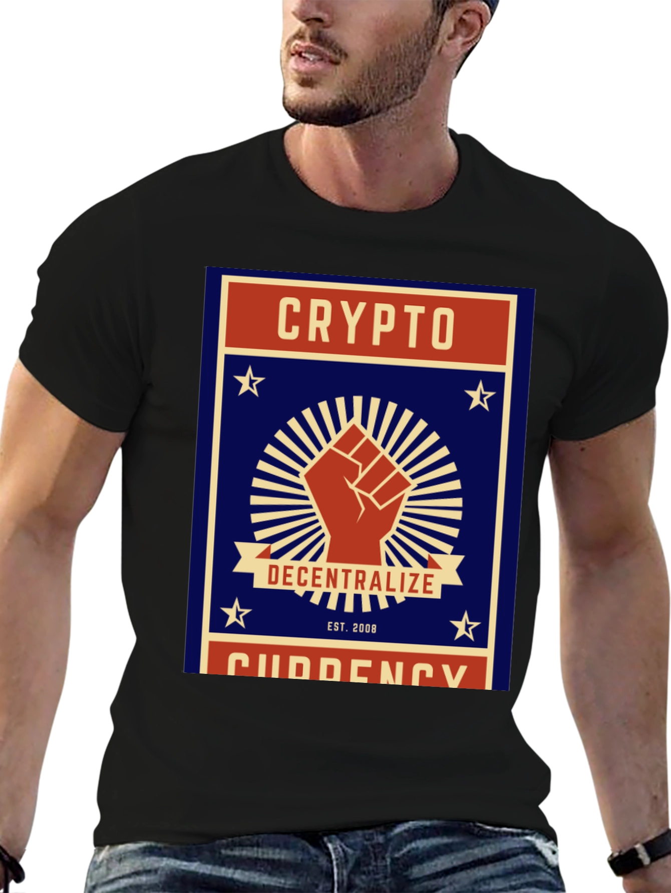 Crypto Decentralize T-Shirt - Black Cotton Graphic Tee