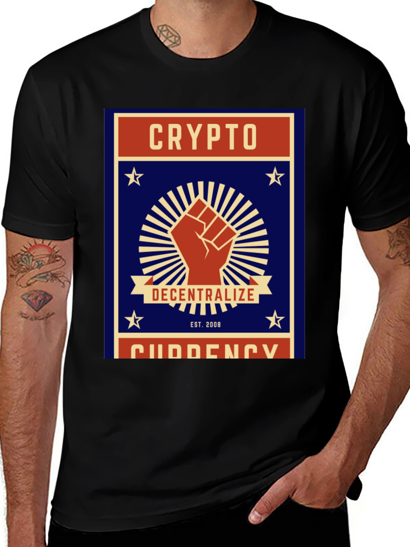 Crypto Decentralize T-Shirt - Black Cotton Graphic Tee