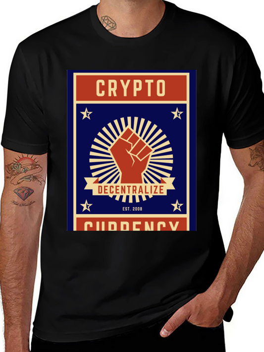 Crypto Decentralize T-Shirt - Black Cotton Graphic Tee