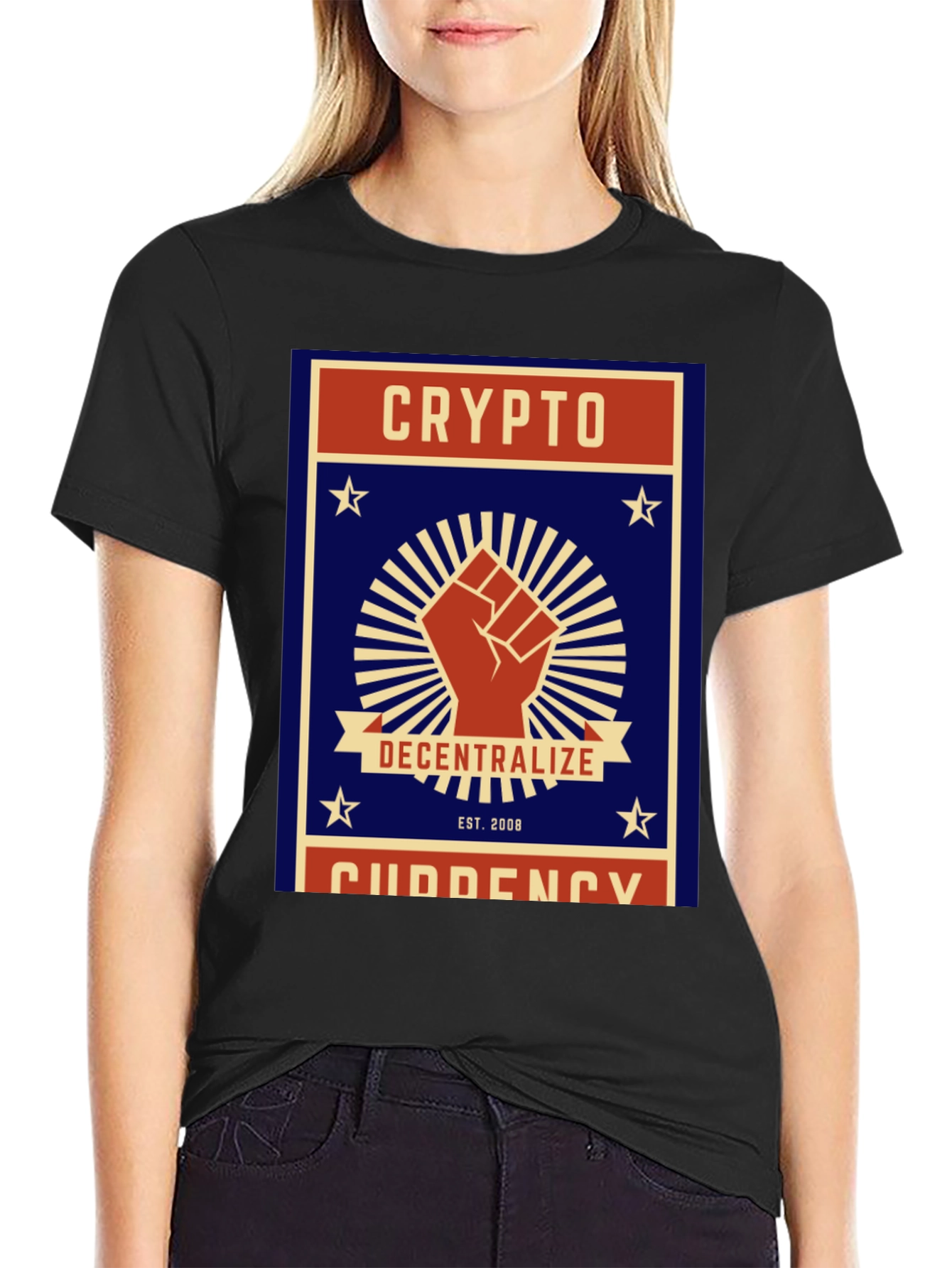 Crypto Decentralize T-Shirt - Black Cotton Graphic Tee