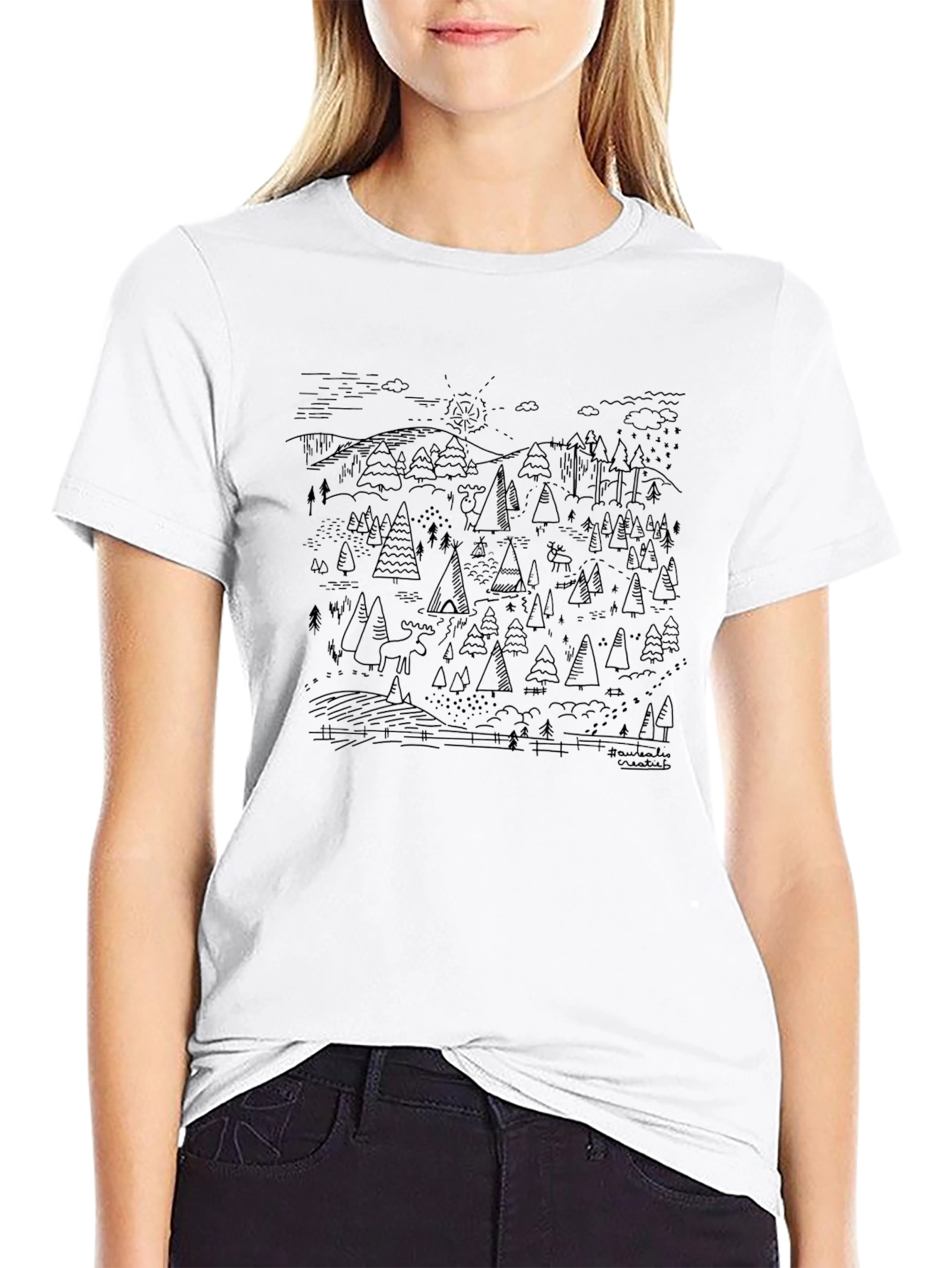 Nature Landscape Print T-Shirt