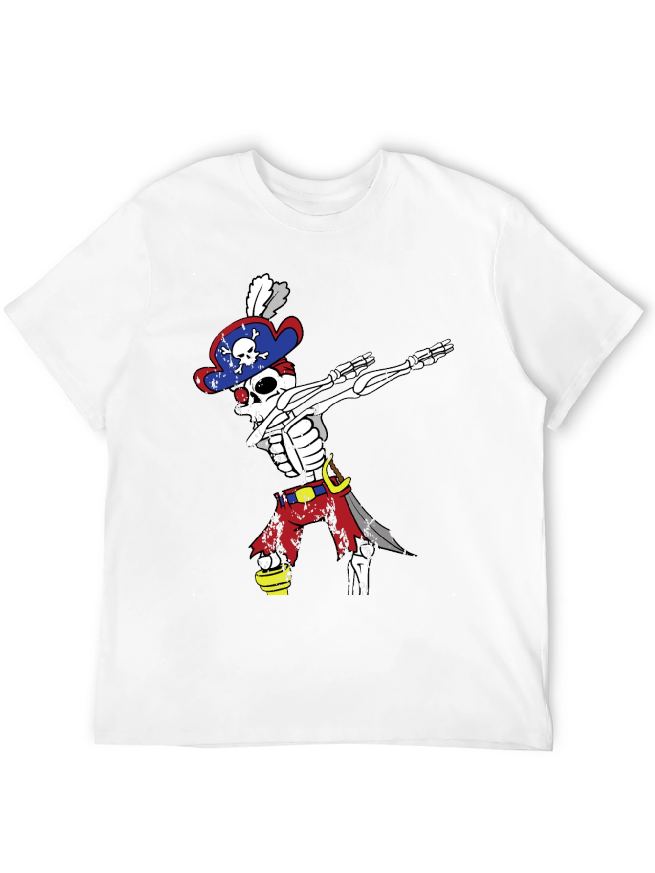 Dabbing Pirate Skeleton T-Shirt - Mens Black Tee
