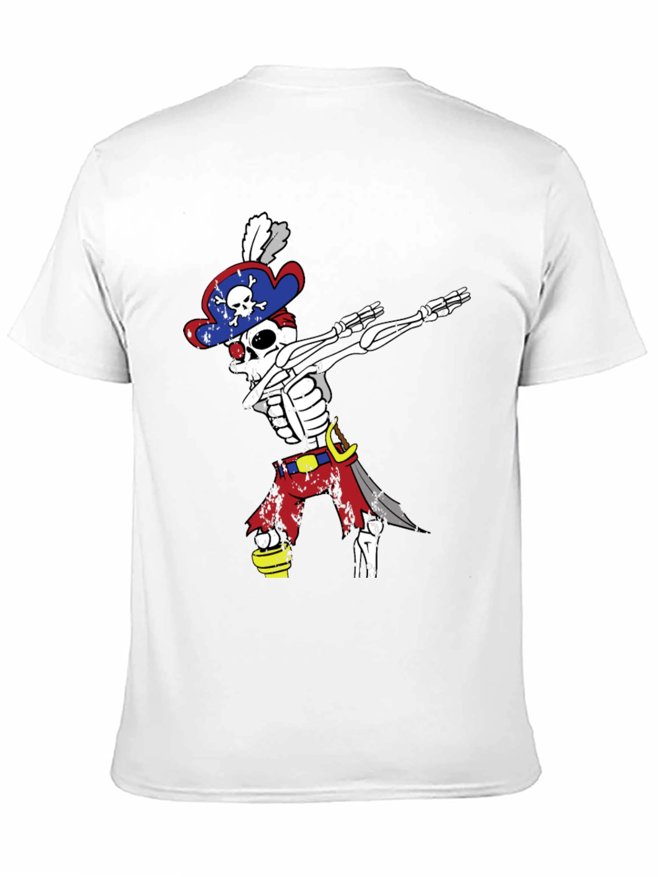 Dabbing Pirate Skeleton T-Shirt - Mens Black Tee