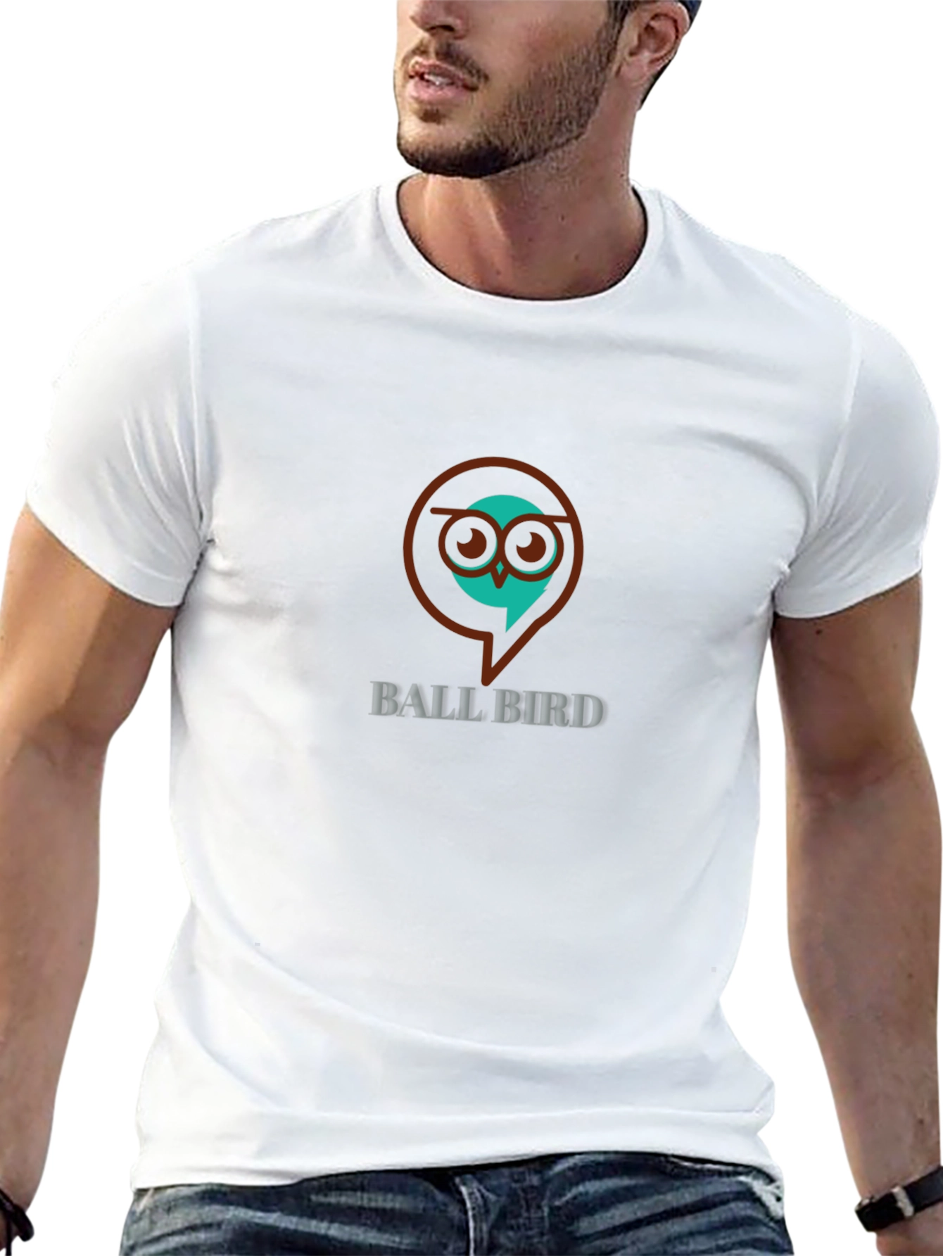 Ball Bird Graphic Print T-Shirt - Black