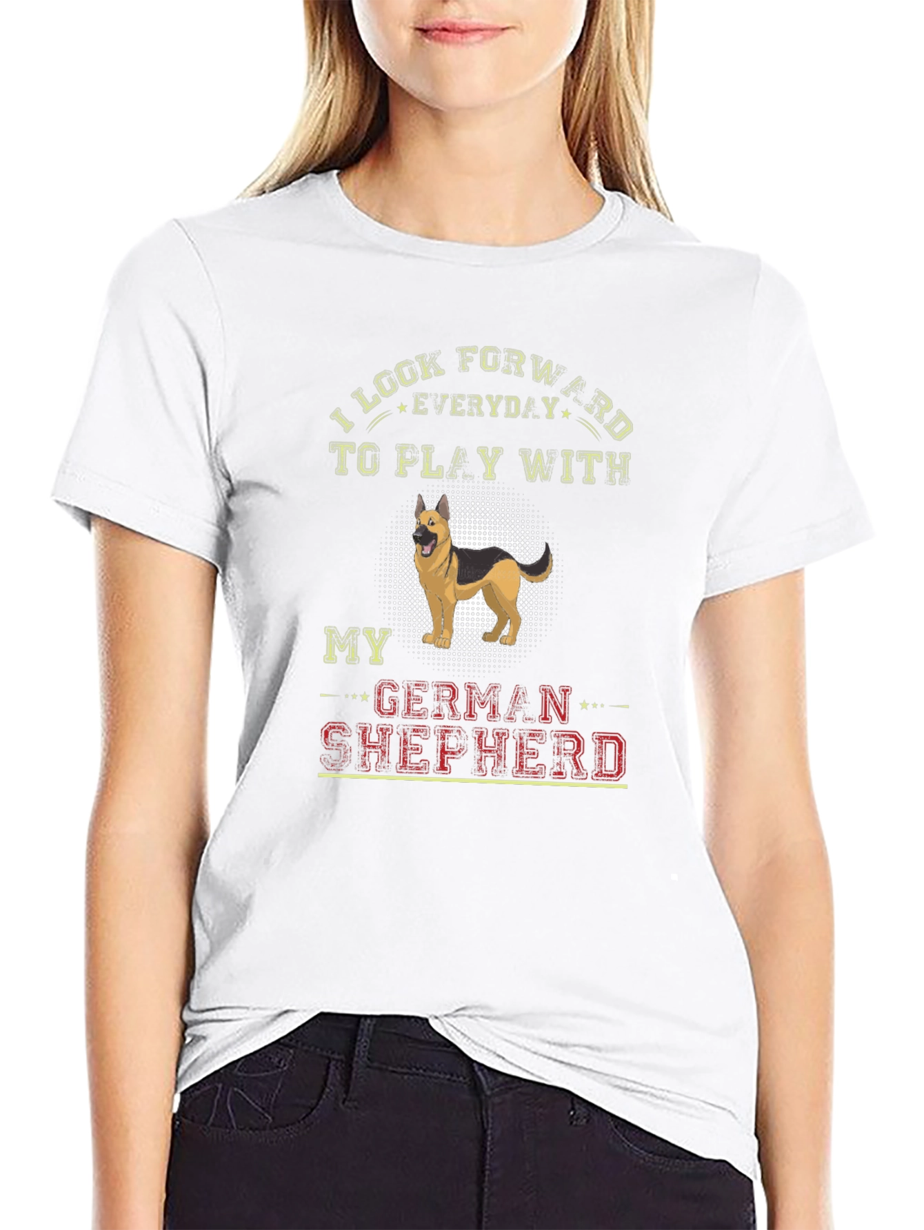 German Shepherd Dog T-Shirt: Look Forward to Play