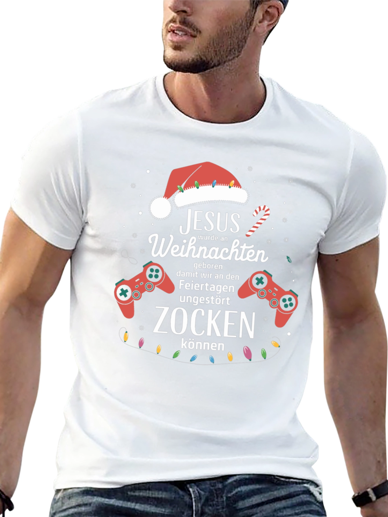 Gamer Christmas T-Shirt - Jesus Zocken