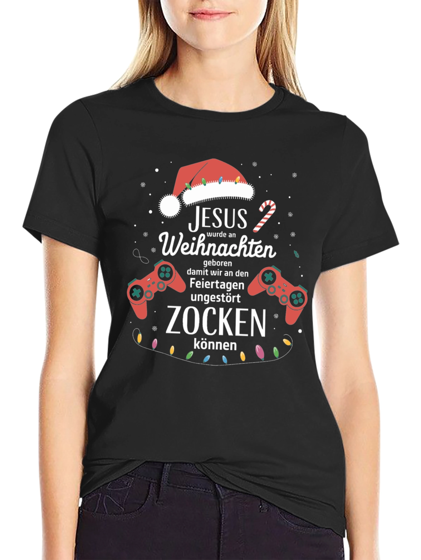 Gamer Christmas T-Shirt - Jesus Zocken
