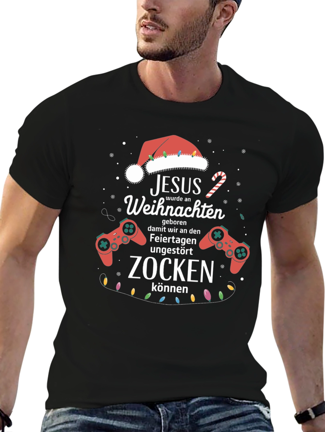 Gamer Christmas T-Shirt - Jesus Zocken