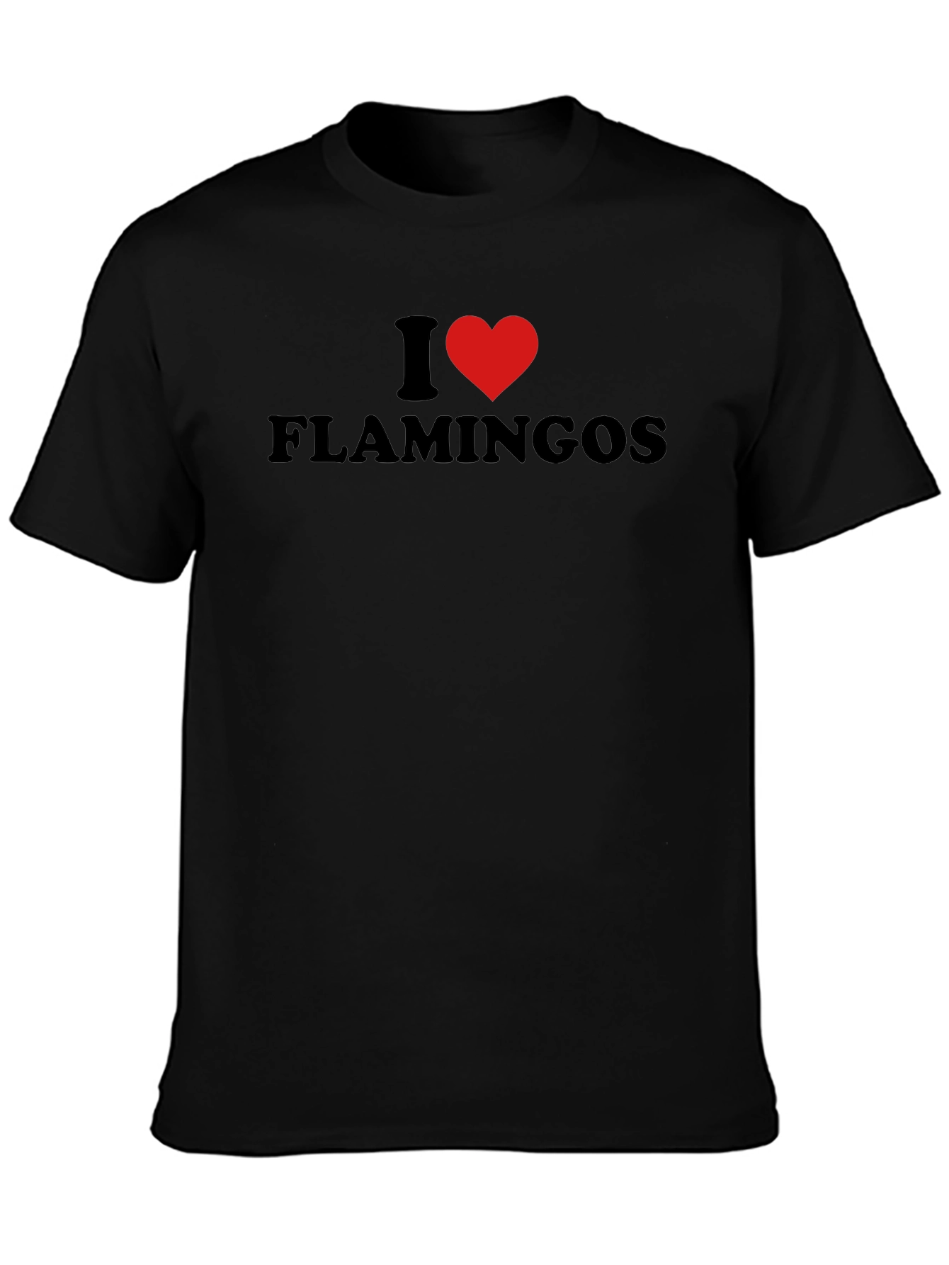 I Heart Flamingos Black T-Shirt