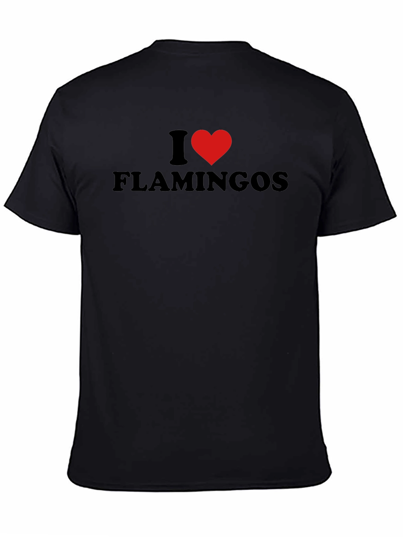 I Heart Flamingos Black T-Shirt