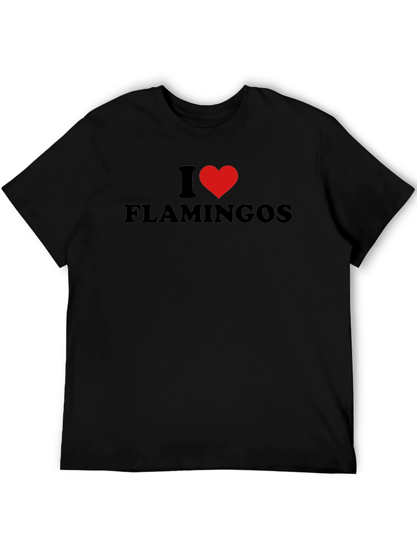 I Heart Flamingos Black T-Shirt