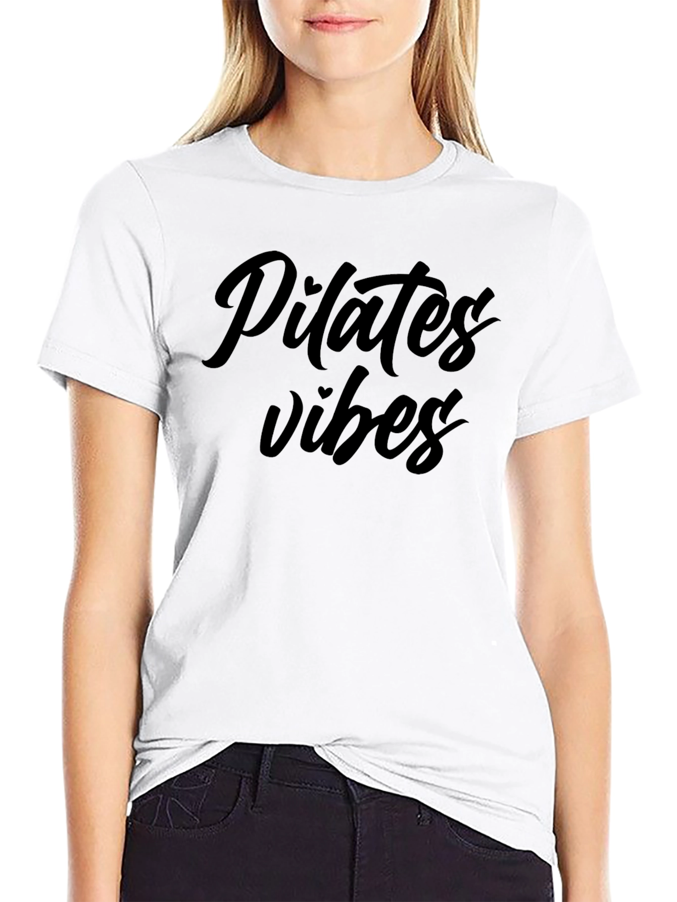 Pilates Vibes Black T-Shirt
