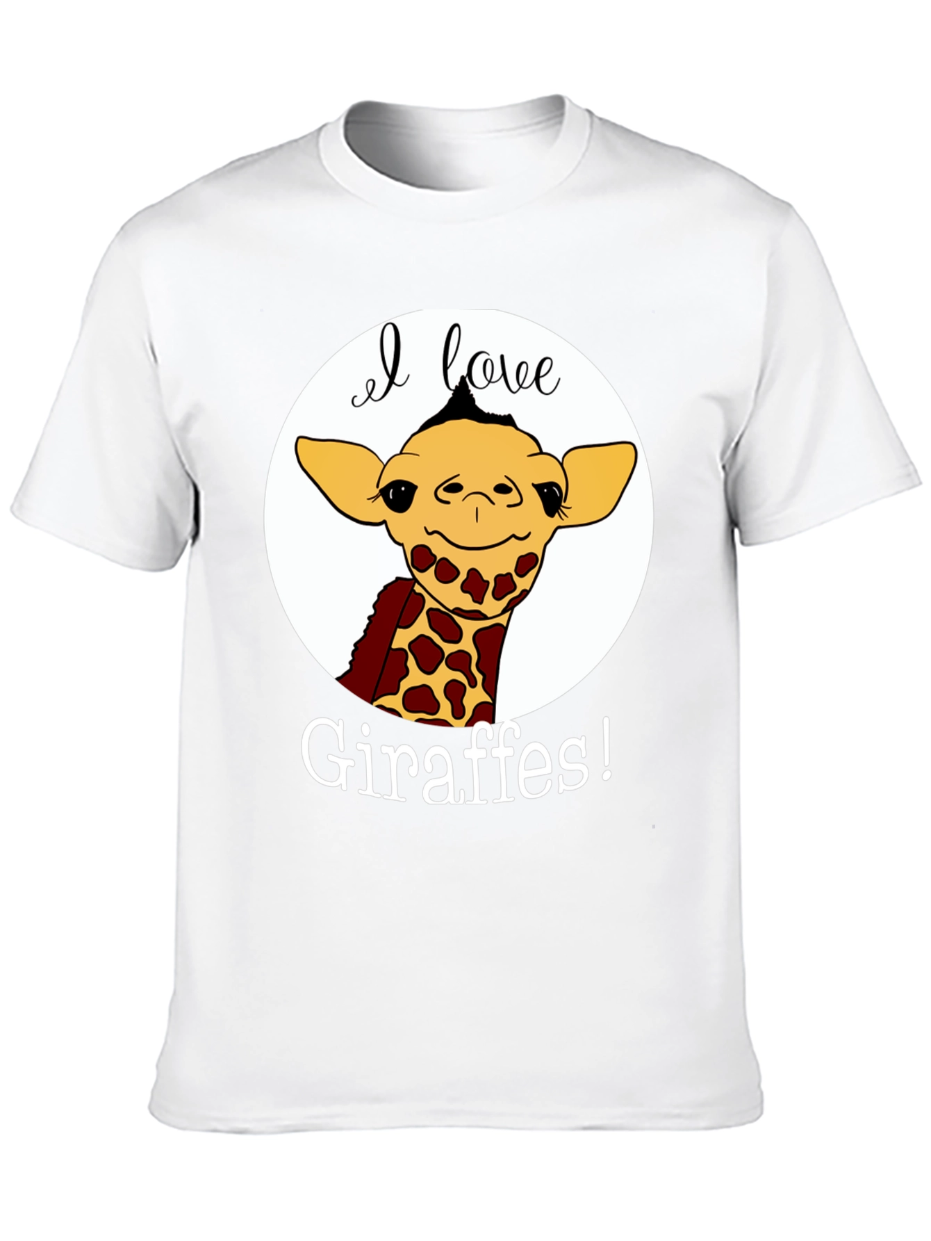 I Love Giraffes Black T-Shirt