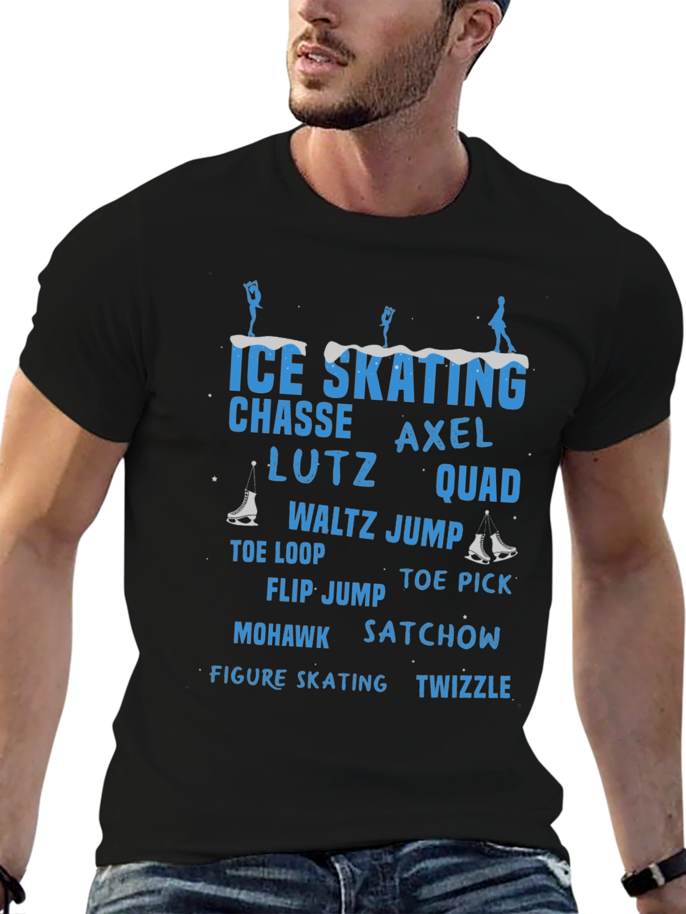 Ice Skating T-Shirt: Chasse Axel Lutz Quad