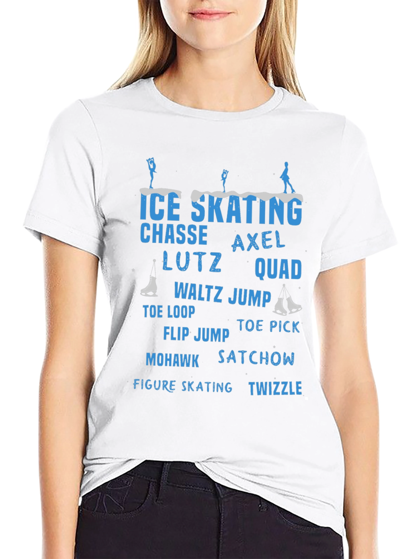 Ice Skating T-Shirt: Chasse Axel Lutz Quad