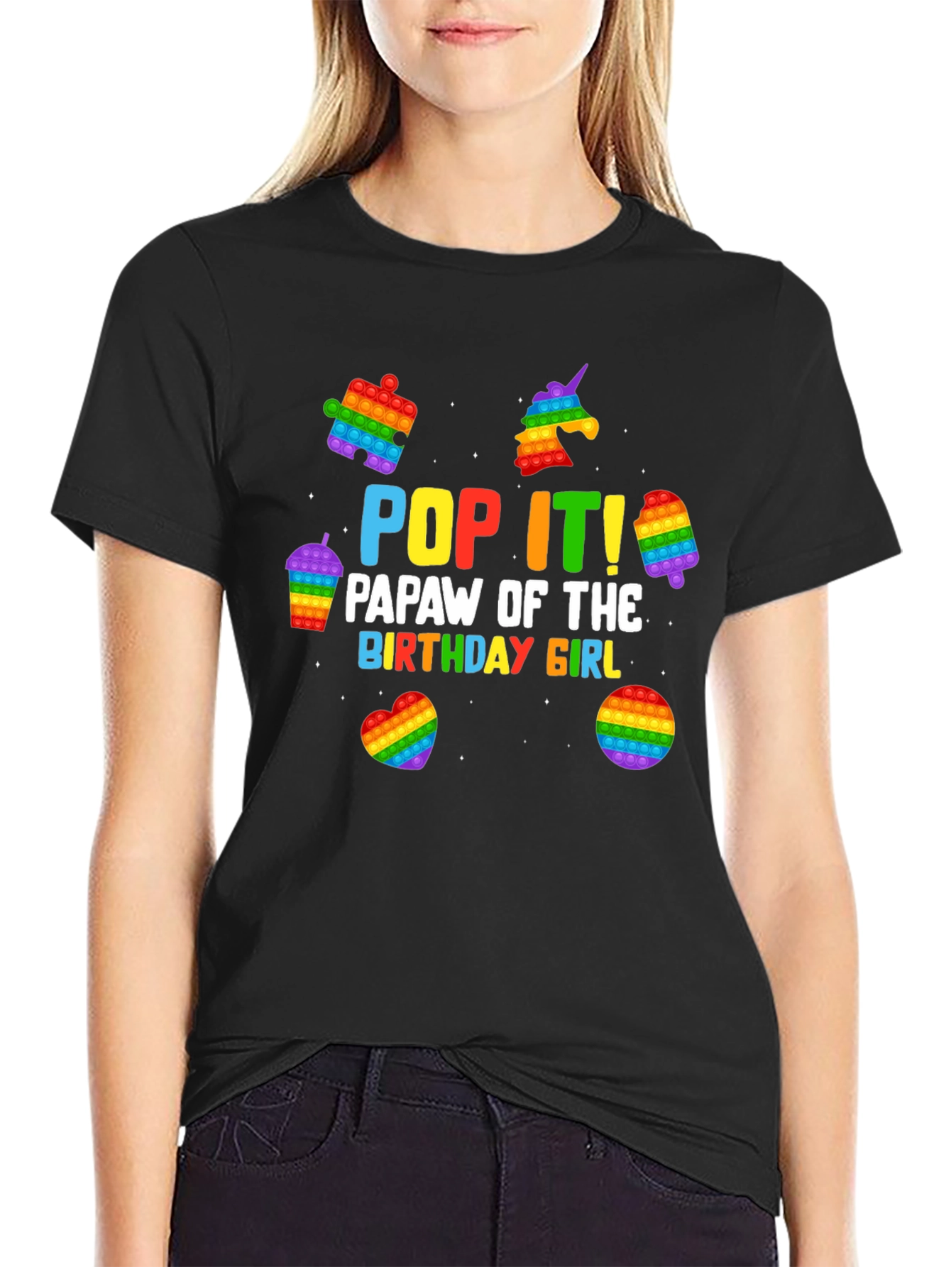 Pop It! Papaw Birthday Girl T-Shirt