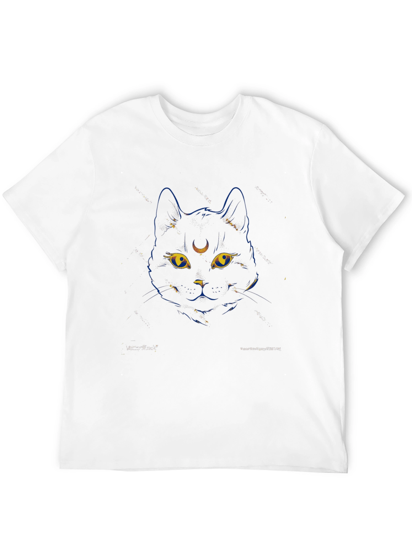Mystic Moon Cat Graphic Tee - Black Cotton T-Shirt