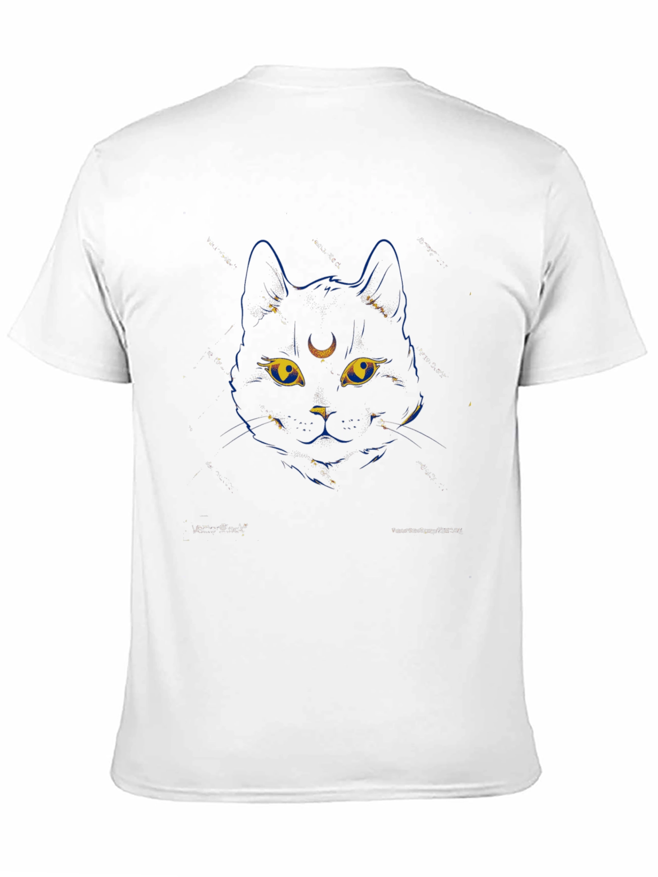 Mystic Moon Cat Graphic Tee - Black Cotton T-Shirt