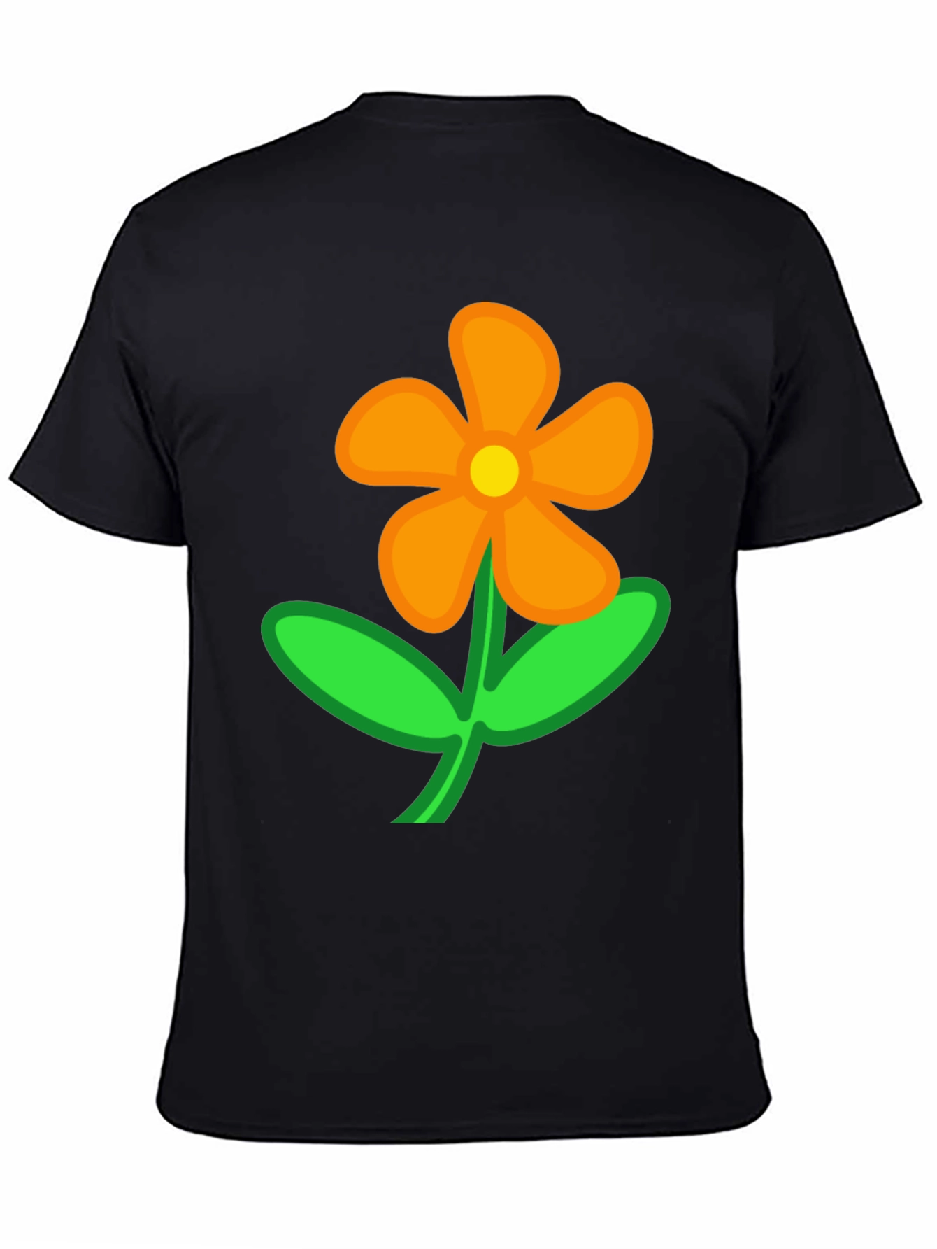 Black Flower T-Shirt - Casual Cotton Tee