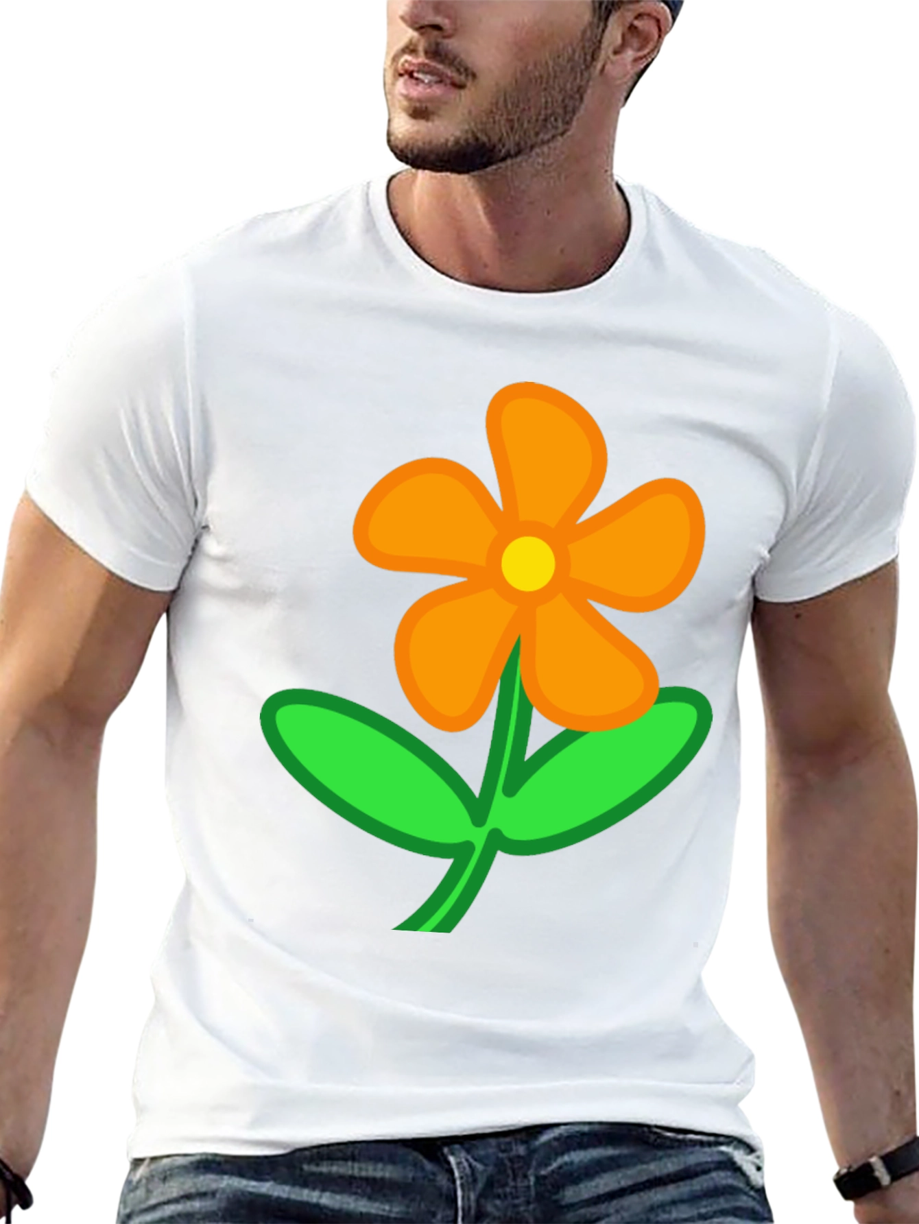 Black Flower T-Shirt - Casual Cotton Tee