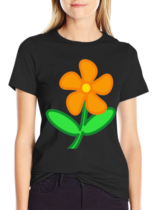 Black Flower T-Shirt - Casual Cotton Tee