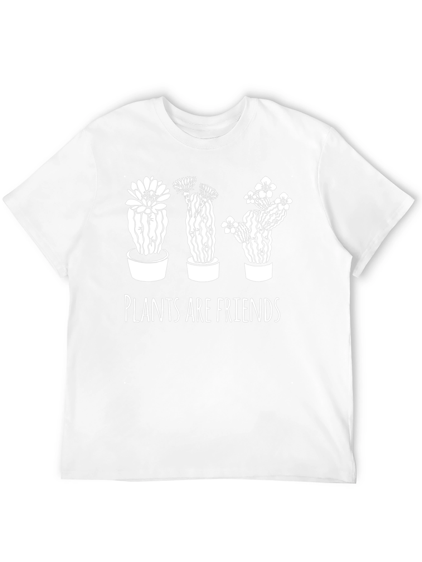 Plants Are Friends Graphic Tee - Black Cotton T-Shirt