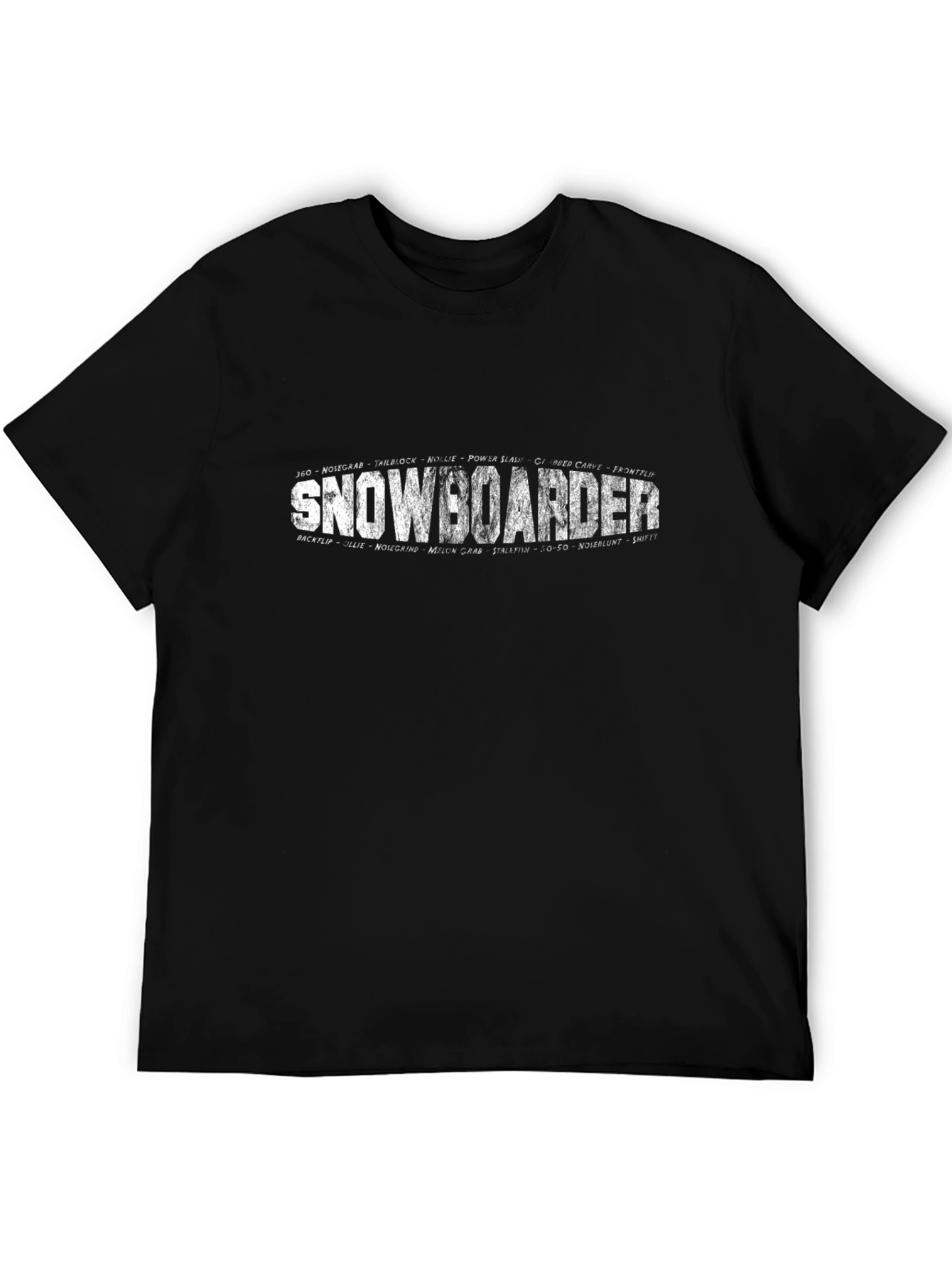 Snowboarder Graphic T-Shirt - Black Casual Wear