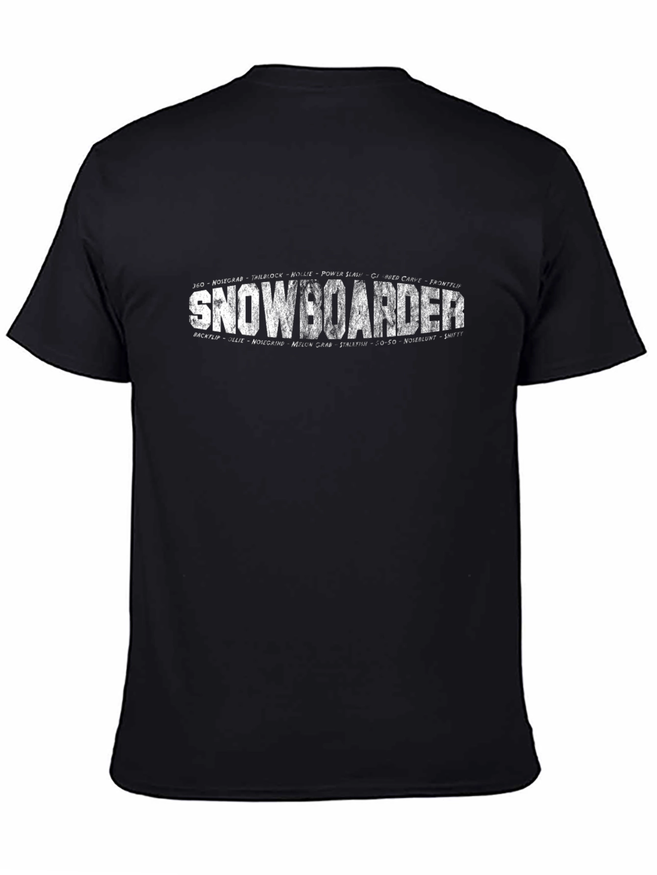 Snowboarder Graphic T-Shirt - Black Casual Wear