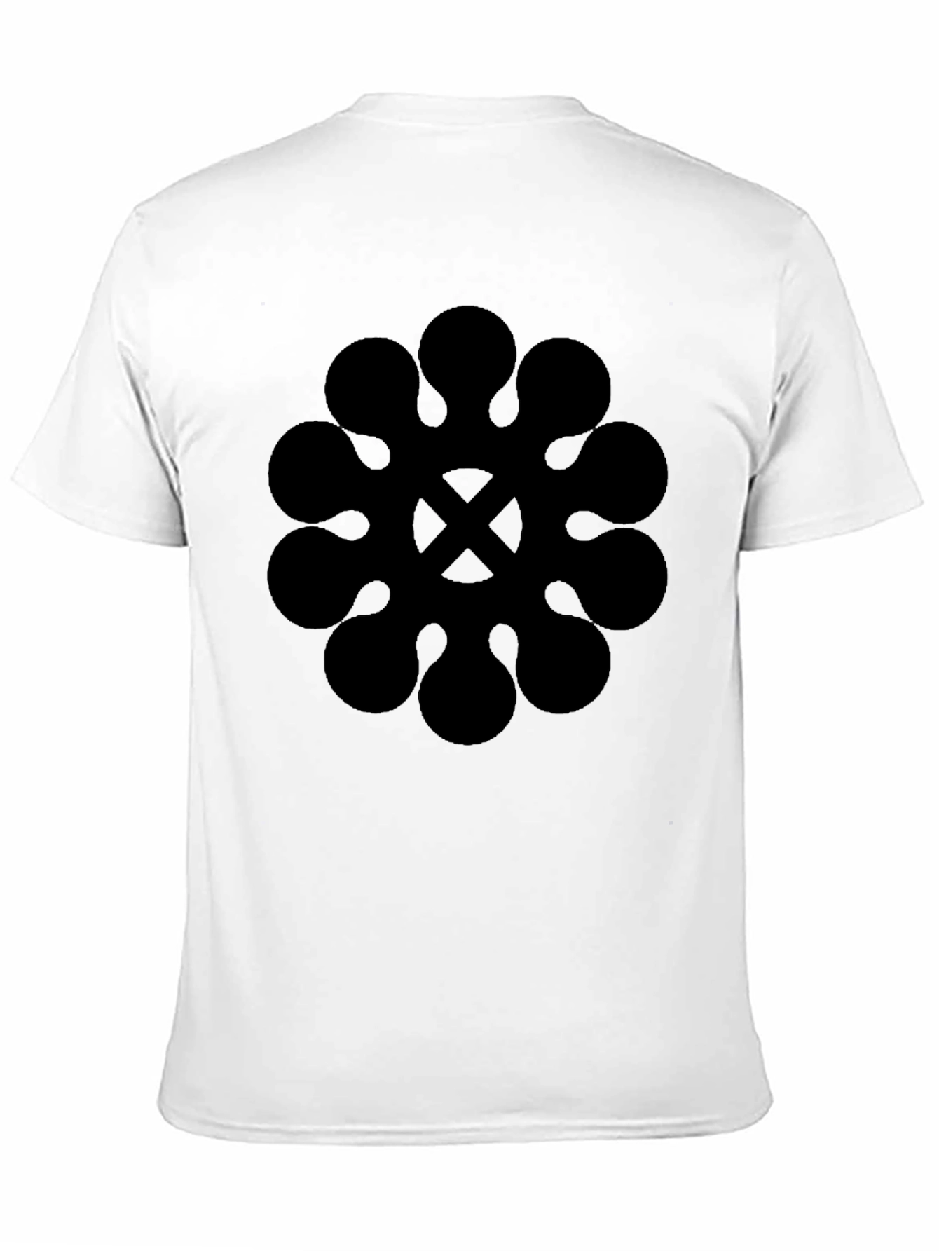 Black Graphic Tee - Abstract Geometric Print