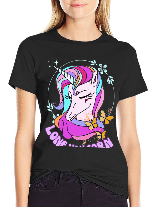 Lone Unicorn Graphic Tee - Mens Black T-Shirt