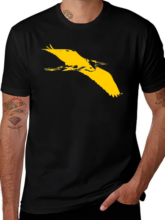 Black T-Shirt with Bird Design