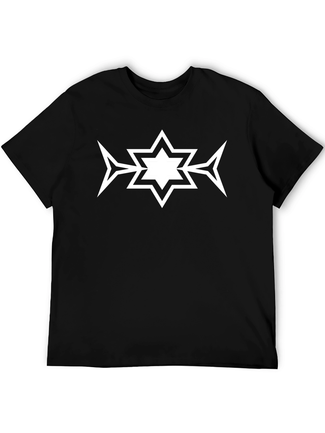 Geometric Star Graphic Black T-Shirt