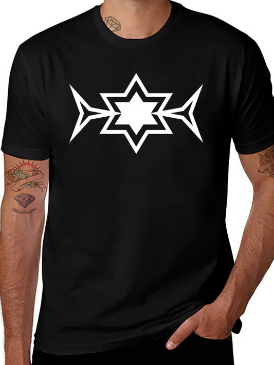 Geometric Star Graphic Black T-Shirt