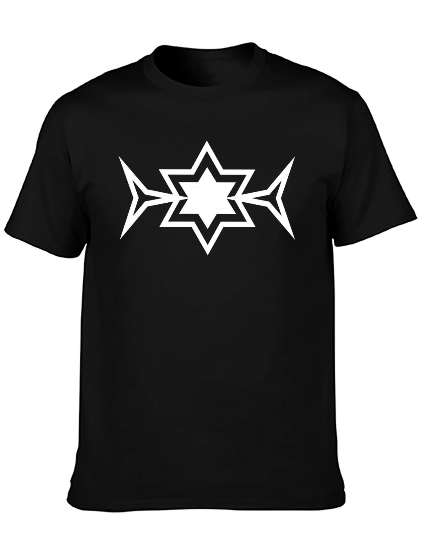 Geometric Star Graphic Black T-Shirt