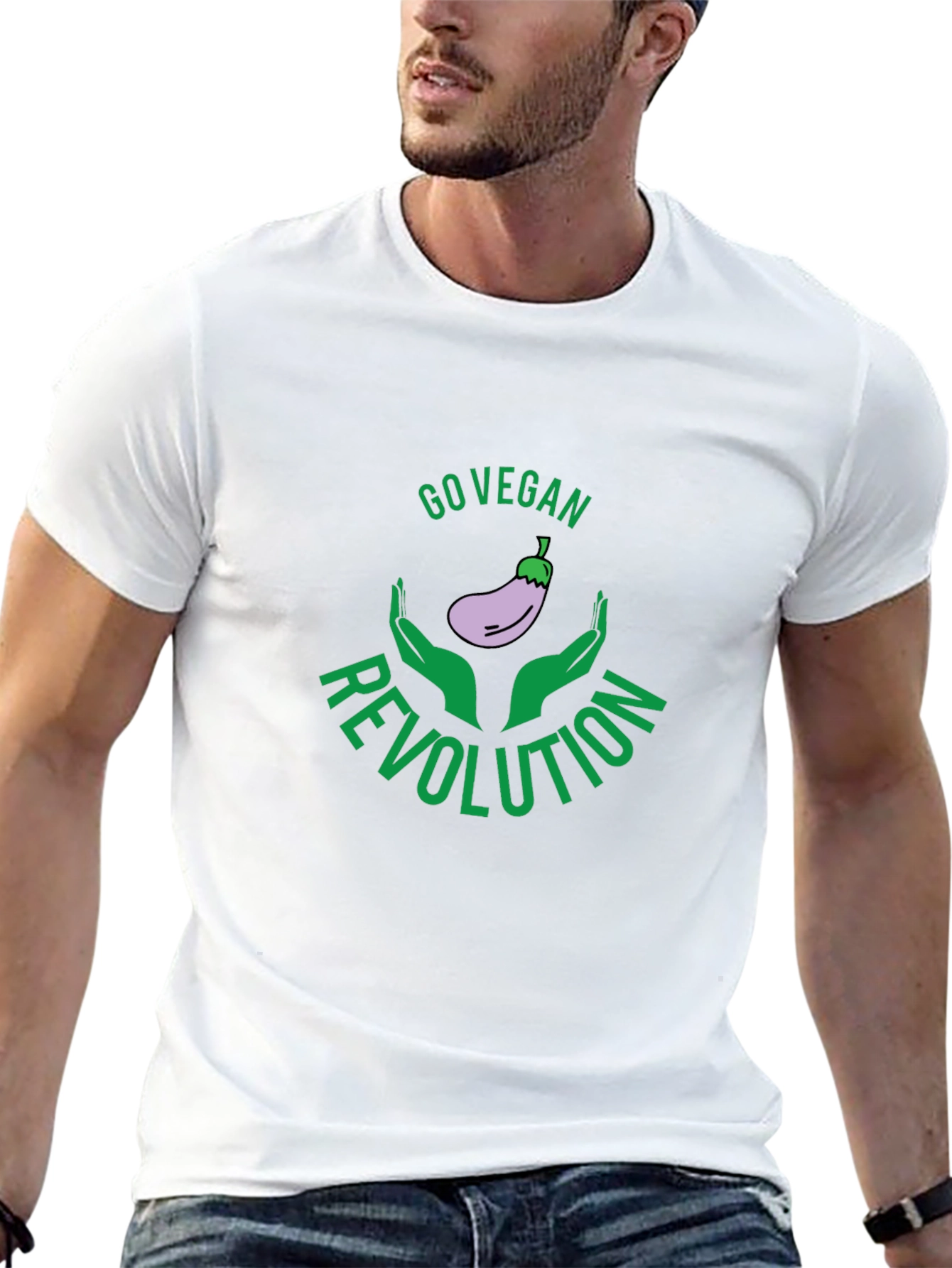 Go Vegan Revolution Black Graphic Tee