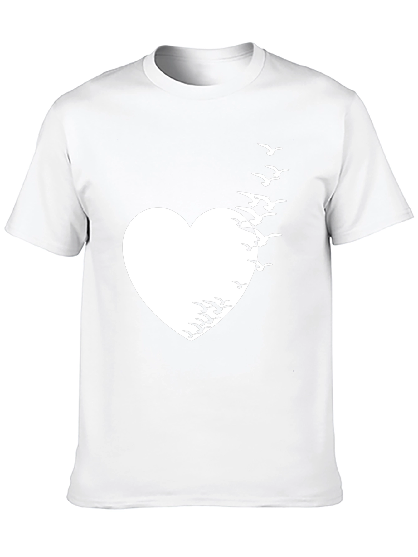 Heart & Birds Graphic Tee - Unique Black T-Shirt