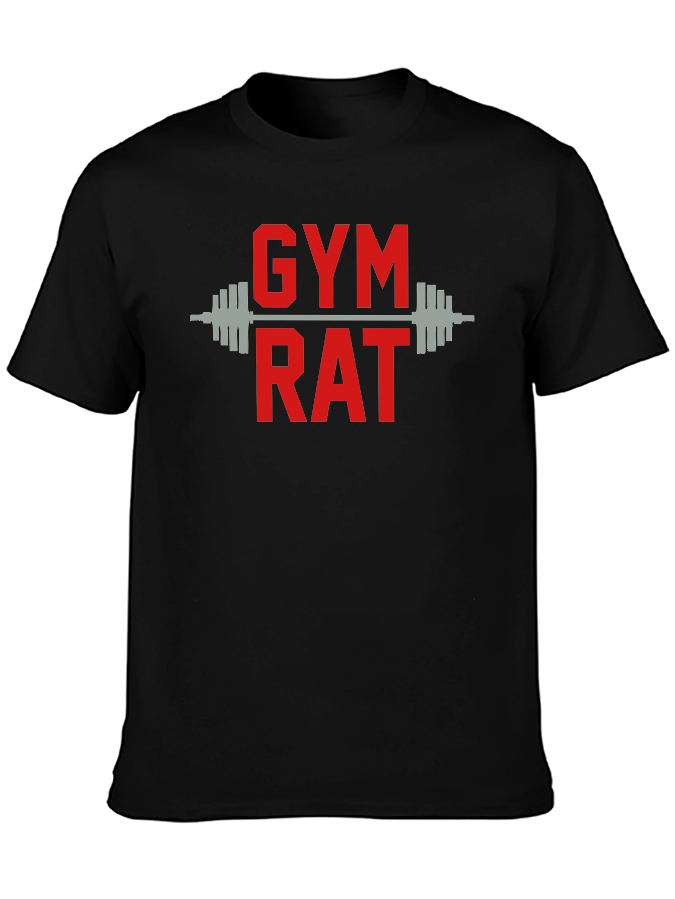 Gym Rat T-Shirt - Black Cotton Workout Tee