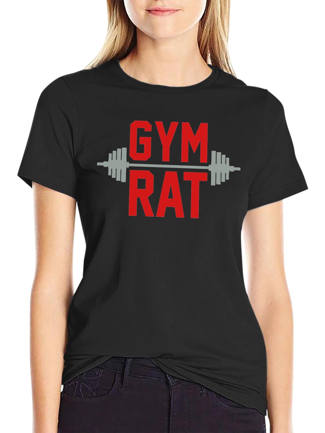Gym Rat T-Shirt - Black Cotton Workout Tee