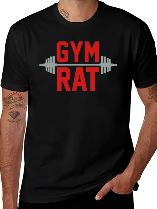 Gym Rat T-Shirt - Black Cotton Workout Tee