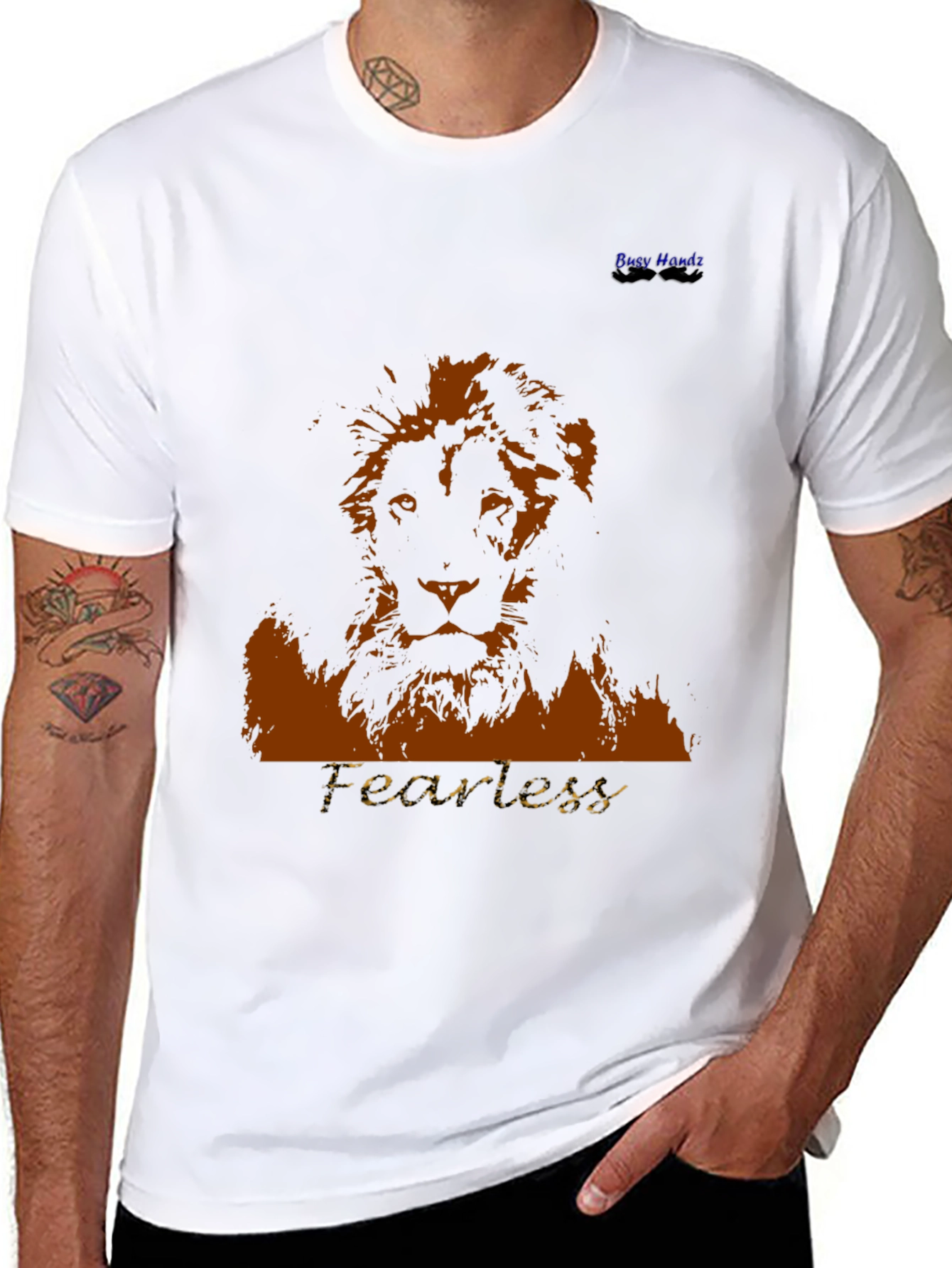Fearless Lion Graphic T-Shirt - Bold Black Tee
