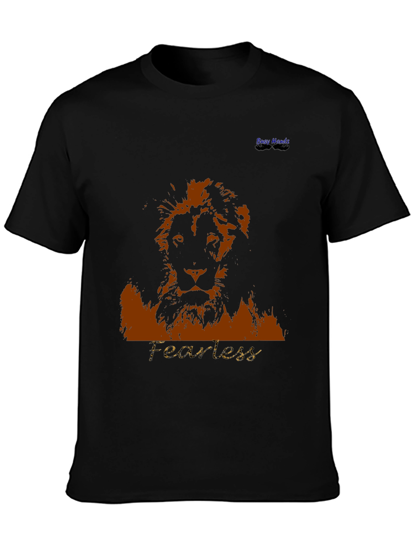 Fearless Lion Graphic T-Shirt - Bold Black Tee