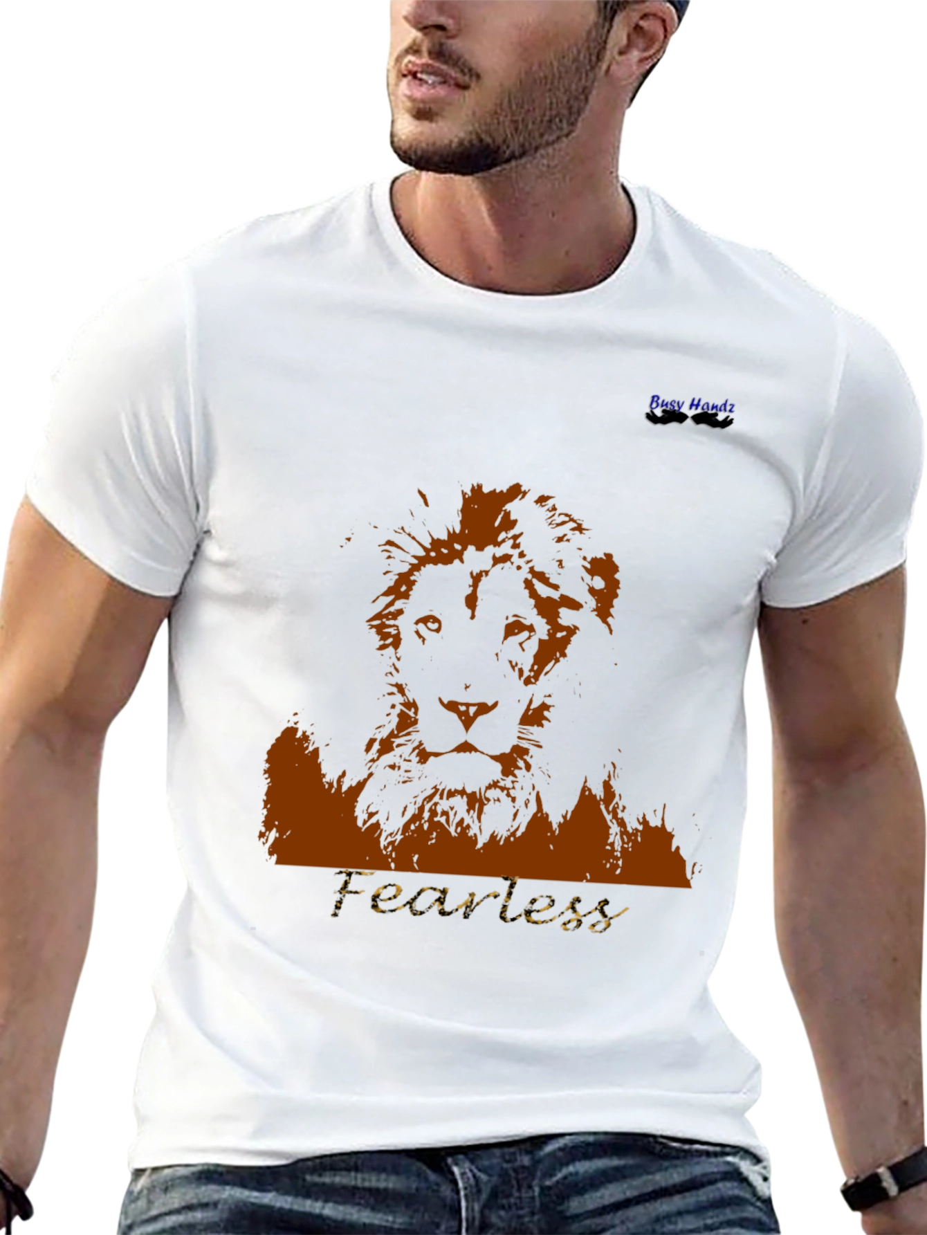 Fearless Lion Graphic T-Shirt - Bold Black Tee