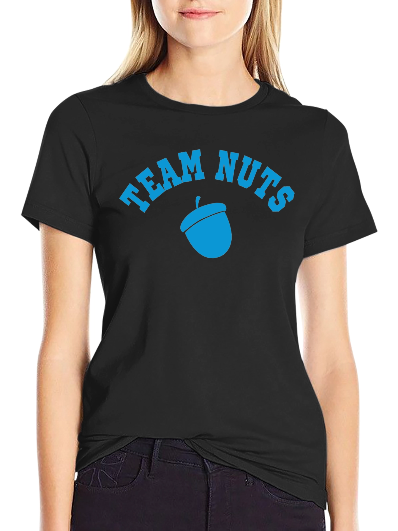 Team Nuts Acorn Graphic Black T-Shirt