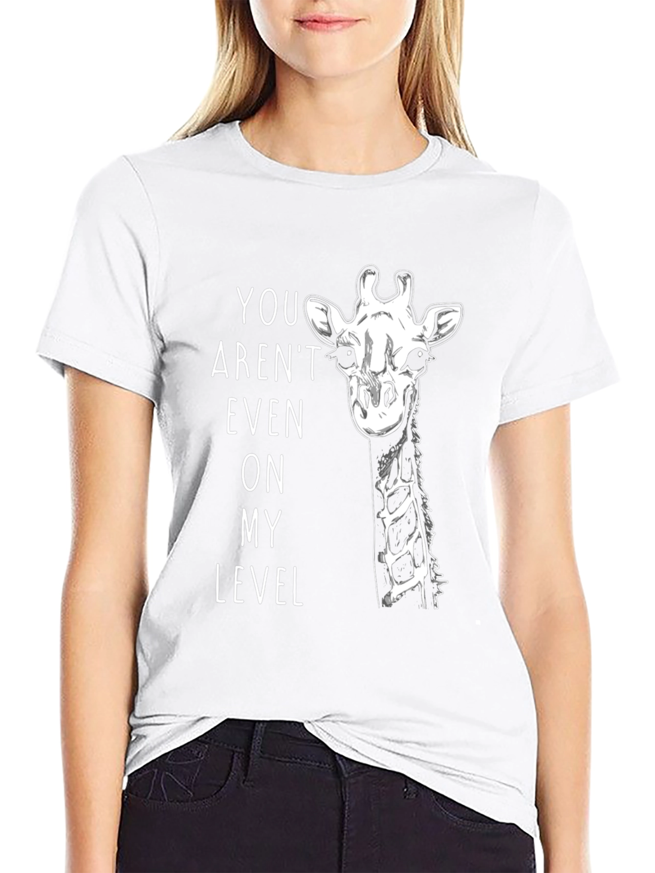 Giraffe Level Up Mens Black Graphic Tee