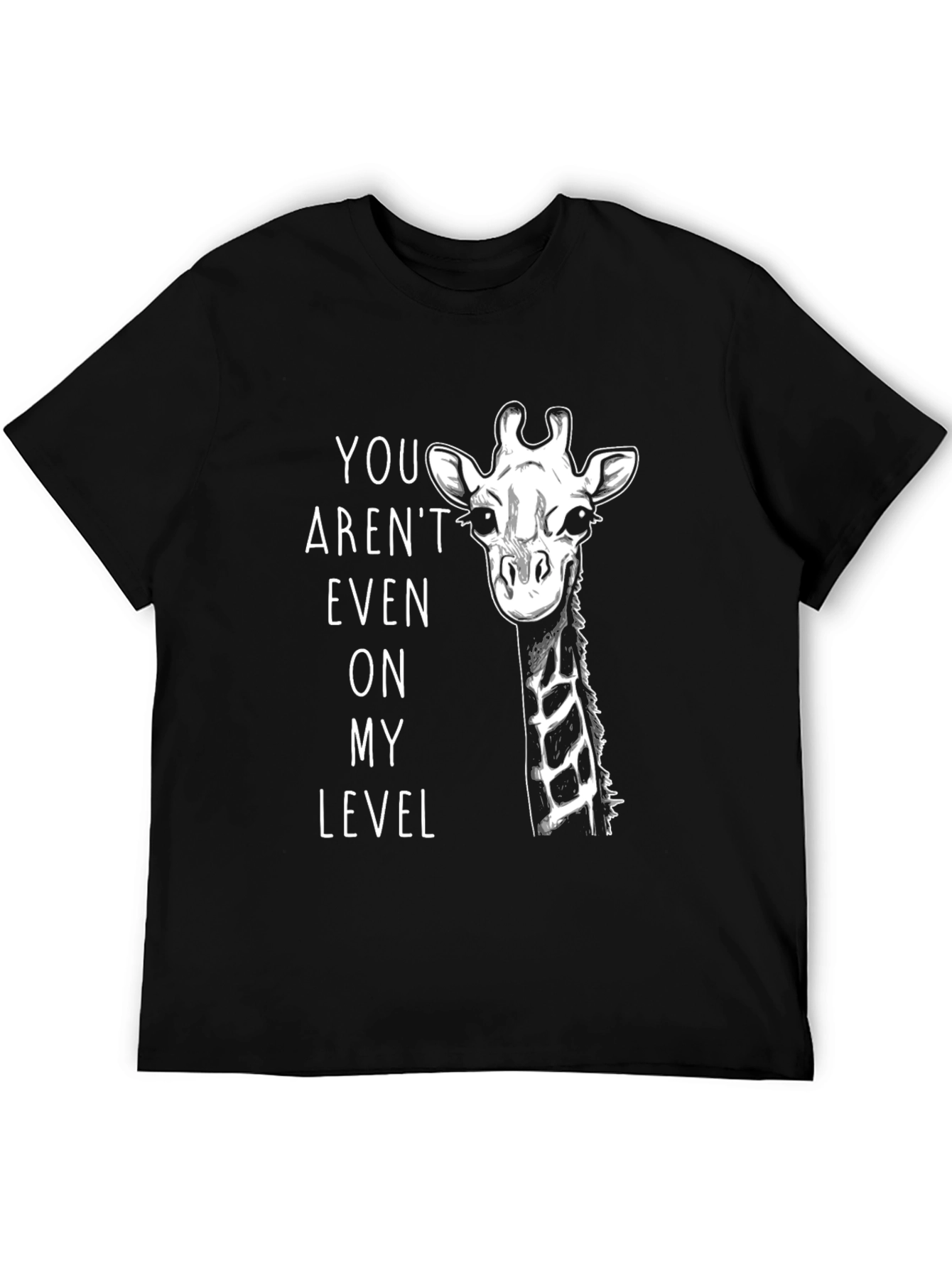 Giraffe Level Up Mens Black Graphic Tee