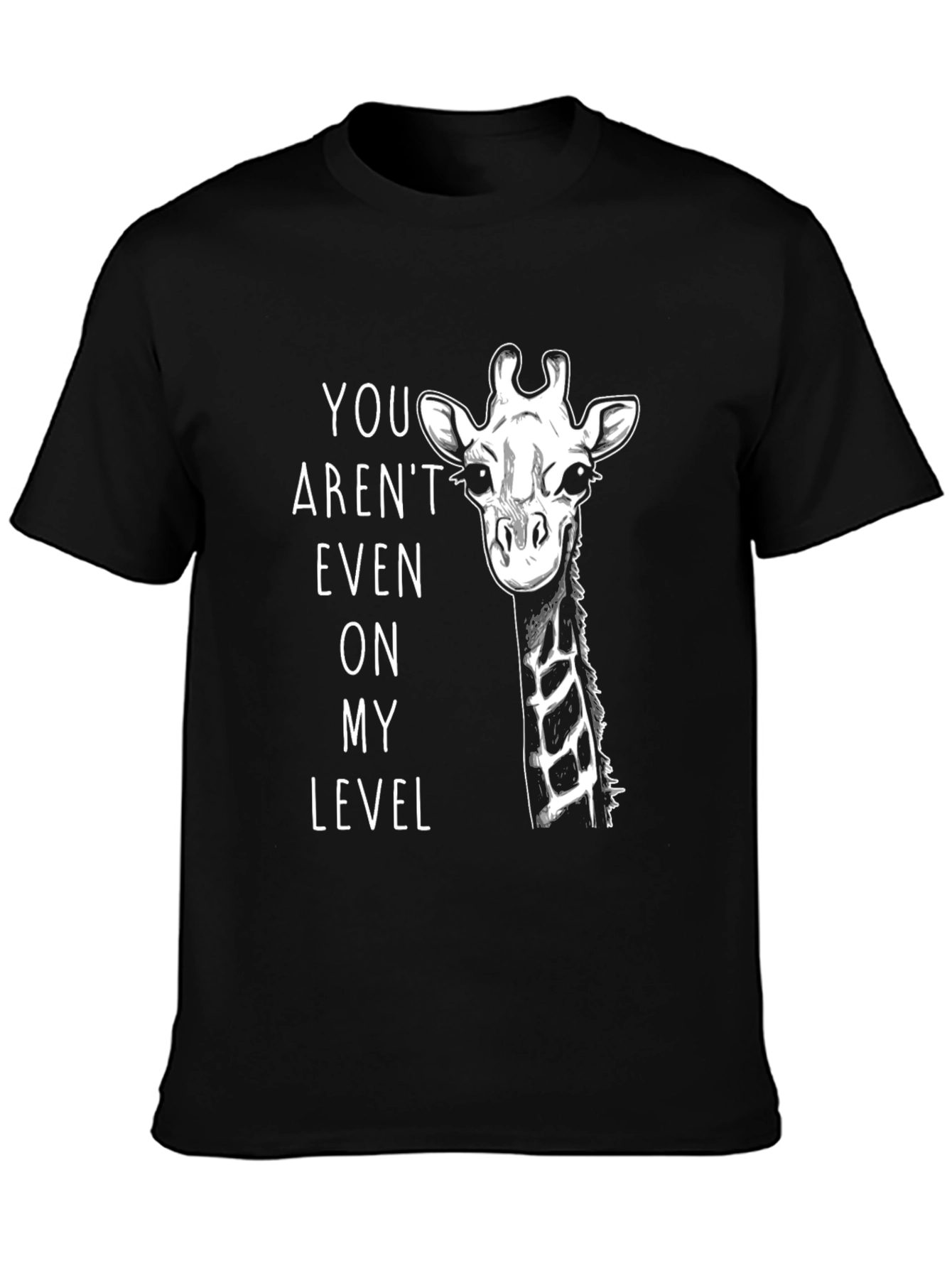 Giraffe Level Up Mens Black Graphic Tee