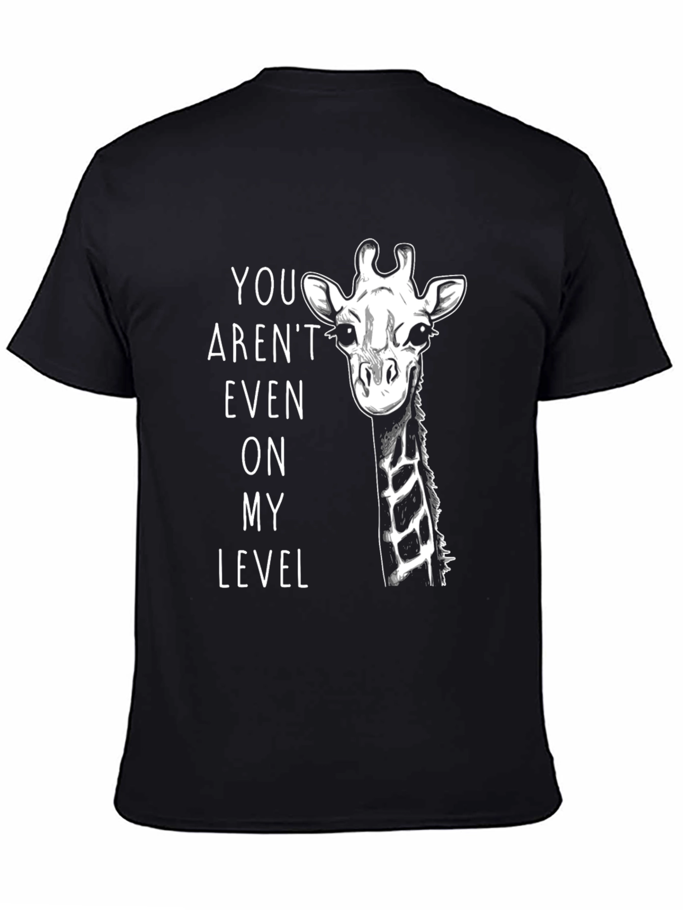 Giraffe Level Up Mens Black Graphic Tee