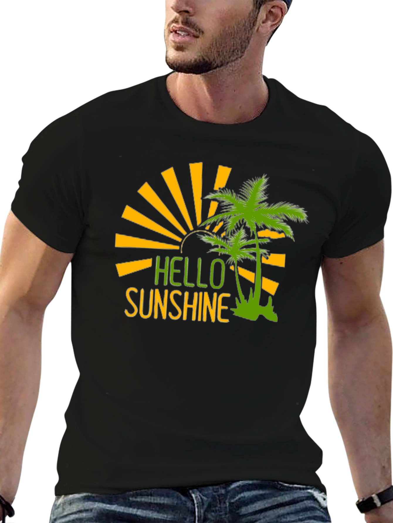 Hello Sunshine Palm Tree Graphic Tee
