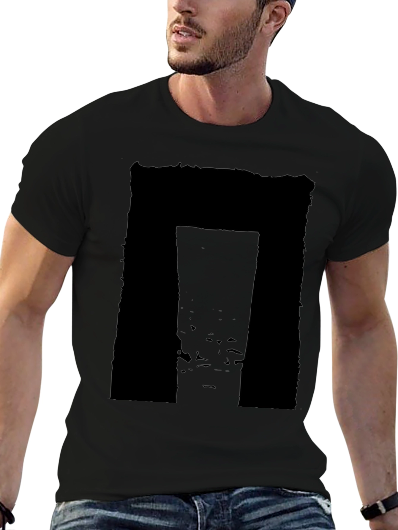 Abstract Black Graphic Tee - Modern Style