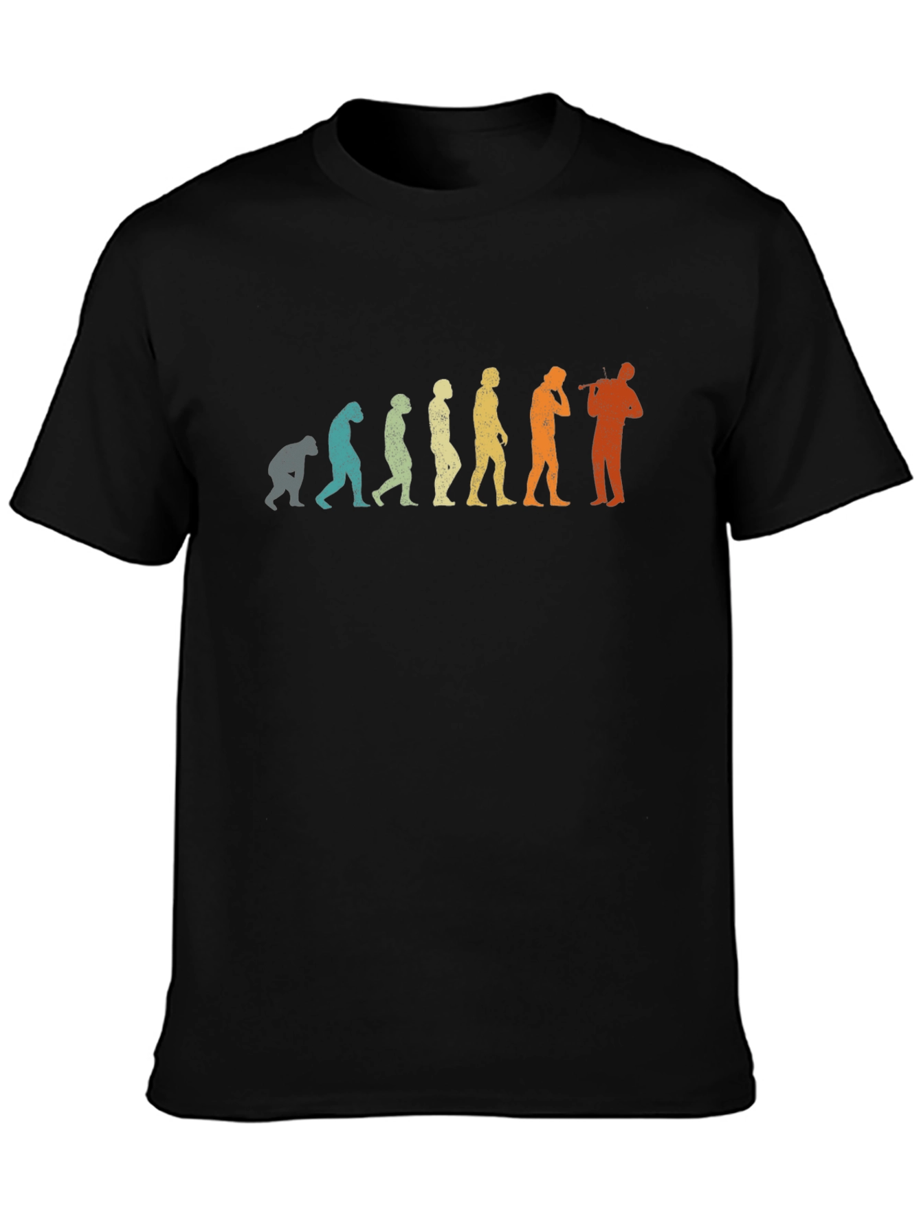 Evolution of Music Flute Player T-Shirt
